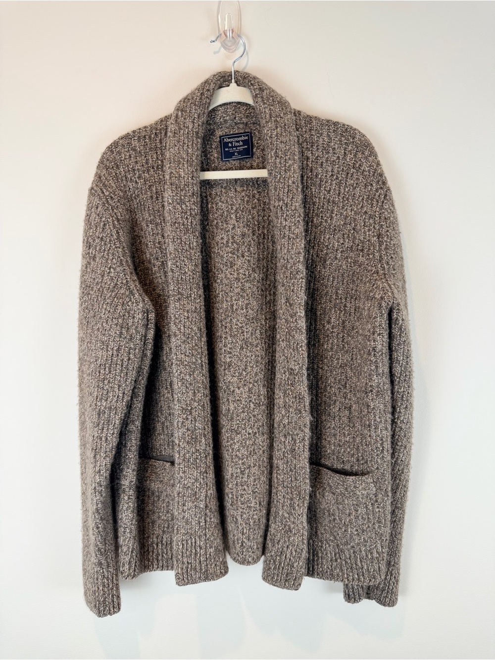 Abercrombie & Fitch Men's Cozy Shawl Cardigan in Brown Marled Size XL